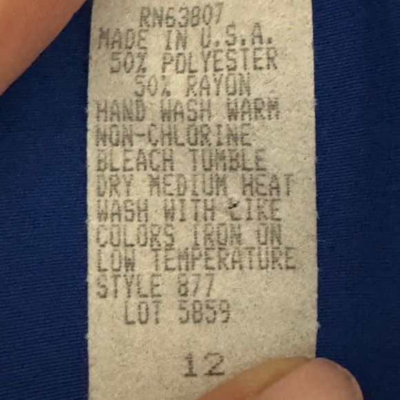 B-278 Reina Vintage 80s Blue Embroidered Puffy Sleeve Skirt Set Size 12 - Picture 14 of 16